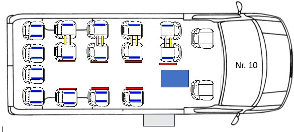 Grundriss Mercedes 519 VIP Midibus mit 17 SitzplÃ¤tze