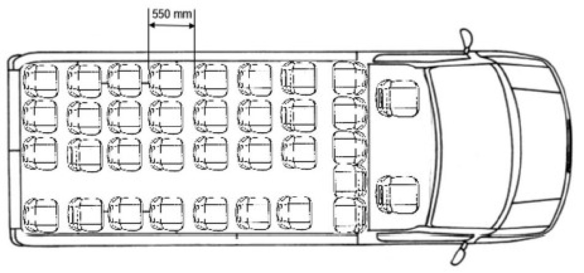 Bus scolaire Mercedes 519 blanc, d'une capacité totale de 35 places - Photo 10