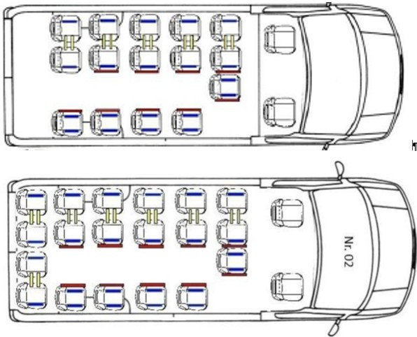 Grundriss Mercedes 519 mit 17/21 SitzplÃ¤tzen