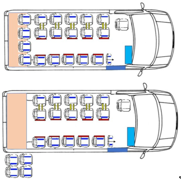 Grundriss Mercedes 519 VIP mit Panoramaverglasung 17 / 21 PlÃ¤tze