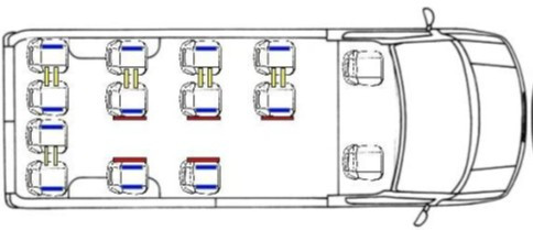 Grundriss VW Crafter 35 Kleinbus mit 14 PlÃ¤tzen