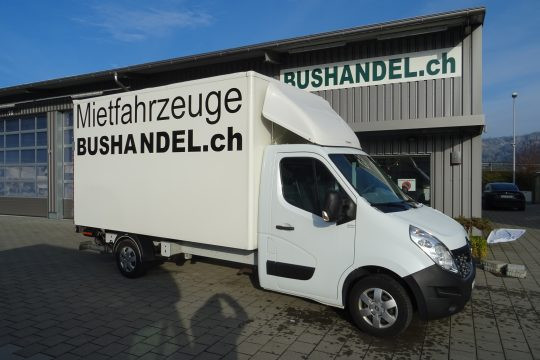 Renault Master dCi 165 with a box body and a lift platform