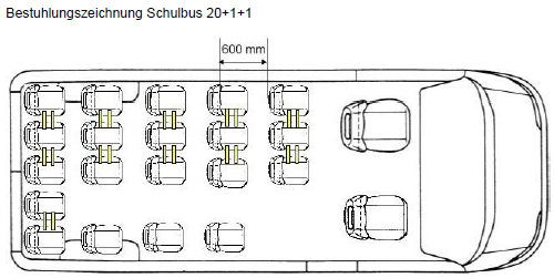 Renault Master school bus with a total of 22 seats