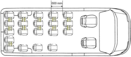 Grundriss Mercedes 317 Schulbus 20+1+1 = 22 SitzplÃ¤tze weiss