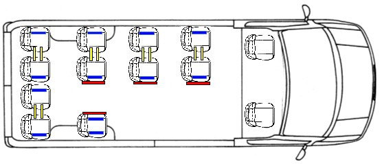 Grundriss Mercedes 317 Sprinter 13 SitzplÃ¤tze